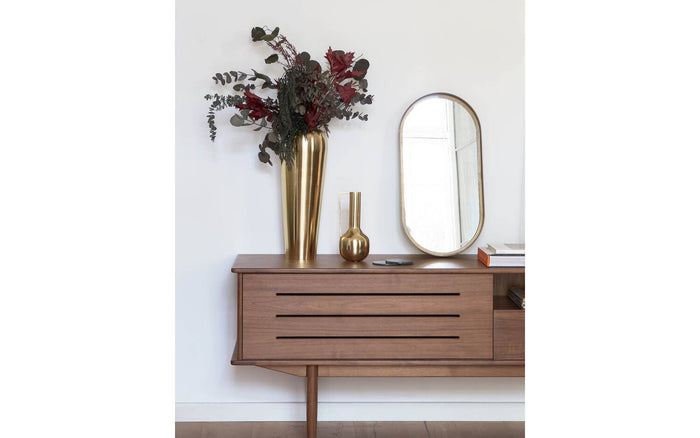 Kave Home - Wandspiegel Tiare van goudkleurig metaal 31 x 61,5 cm