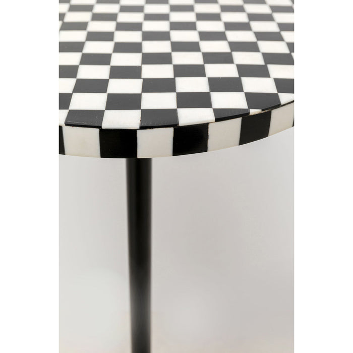 Bijzettafel Domero Chess zwart wit 25cm Kare Design