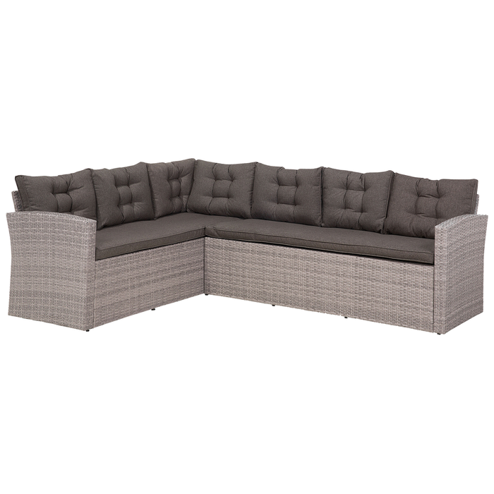 Beliani - VITERBO - Loungeset voor 8 - Grijs - PE rotan