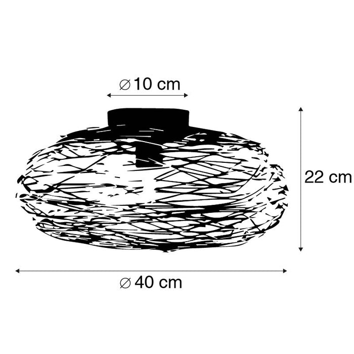 QAZQA Design plafondlamp zwart ovaal - Sarella