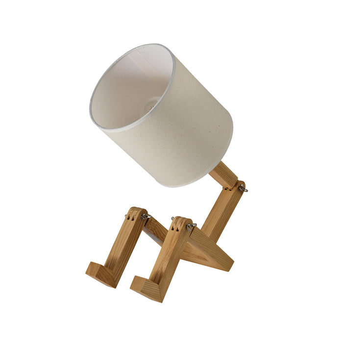 QUVIO Tafellamp hout en stof mannetje - QUV5117L - White