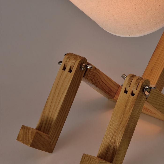 QUVIO Tafellamp hout en stof mannetje - QUV5117L - White