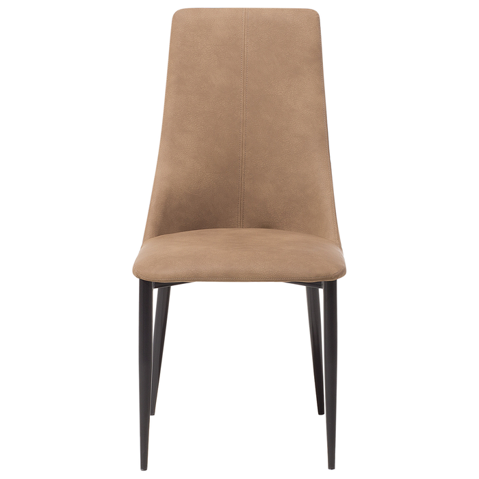 Beliani - CLAYTON - Eetkamerstoel - Goudbruin - Kunstleer