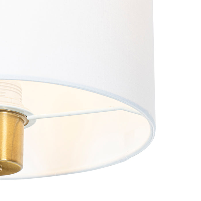QAZQA Klassieke wandlamp goud stoffen kap wit - Cas