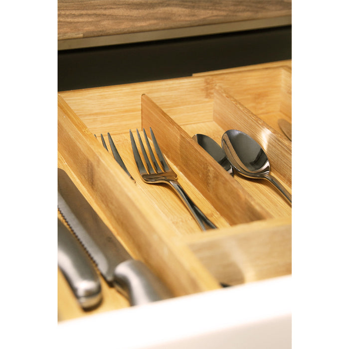 QUVIO Bestekbak organizer hout verstelbaar