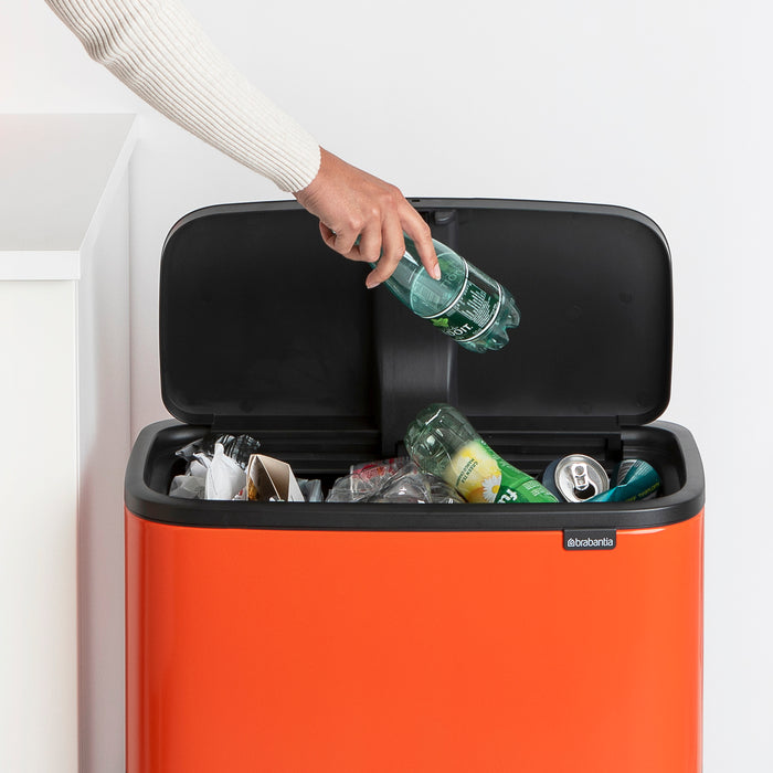 Brabantia Bo Touch Bin Afvalemmer 34 Liter (11+23 Liter) - Orange