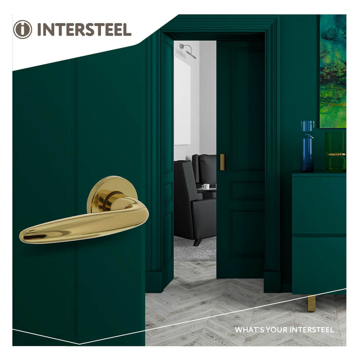 Intersteel Deurkruk Sigaar op rozet messing gelakt