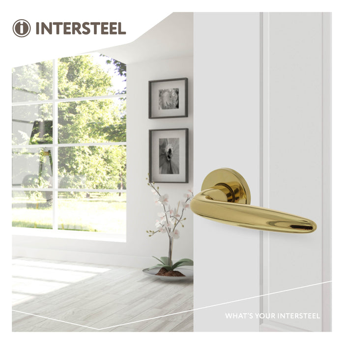 Intersteel Deurkruk Sigaar op rozet messing gelakt