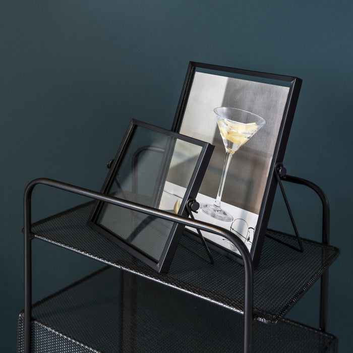 QUVIO Fotolijst staand staal 15 x 15cm - Zwart