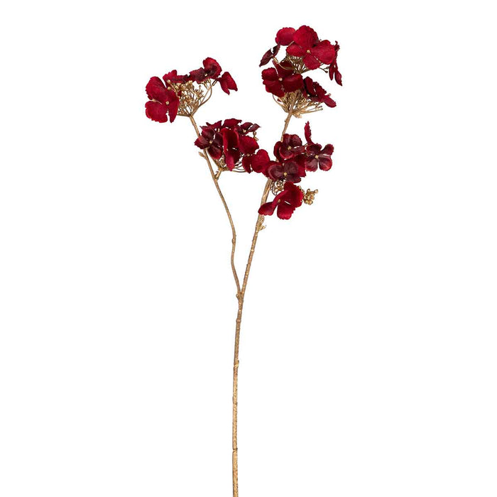 PTMD Hydrangea Flower Hortensia Kunsttak - 33 x 23 x 61 cm - Rood|goud