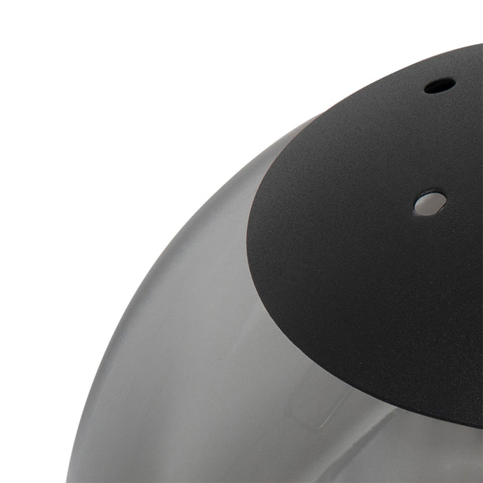 QAZQA Art deco hanglamp zwart en smoke glas 3-lichts - Pallon