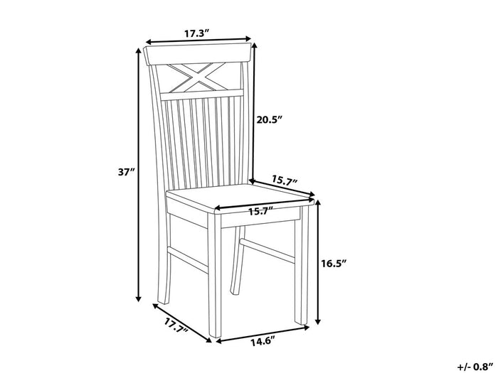 Beliani - HOUSTON - Eetkamerstoel - Wit - Rubberhout