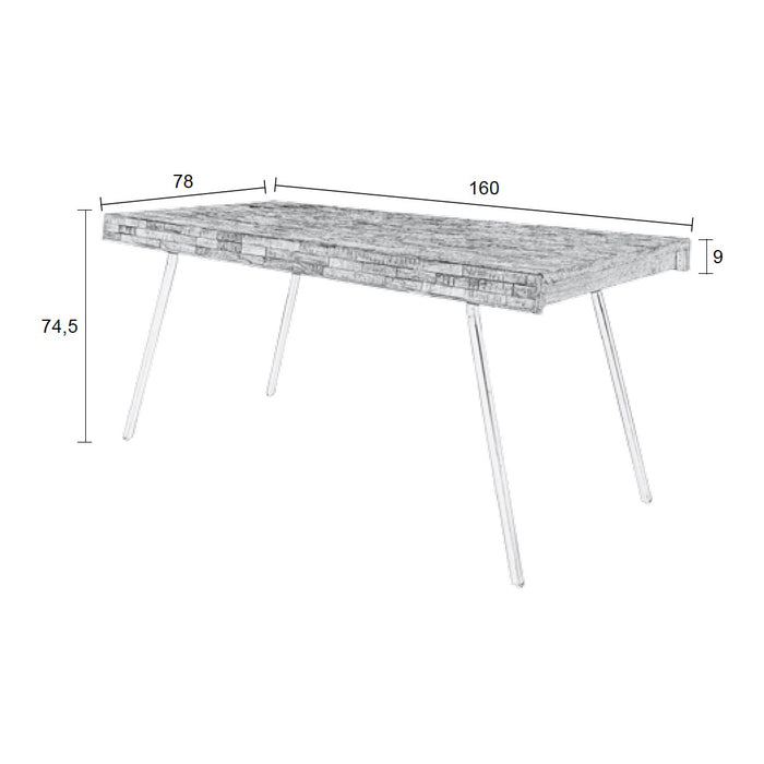 by fonQ Tygo Eettafel - 160 x 78 cm - Bruin