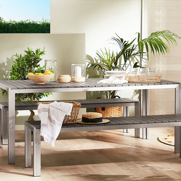 Beliani - NARDO - Tuinset voor 6 - Grijs - Kunsthout