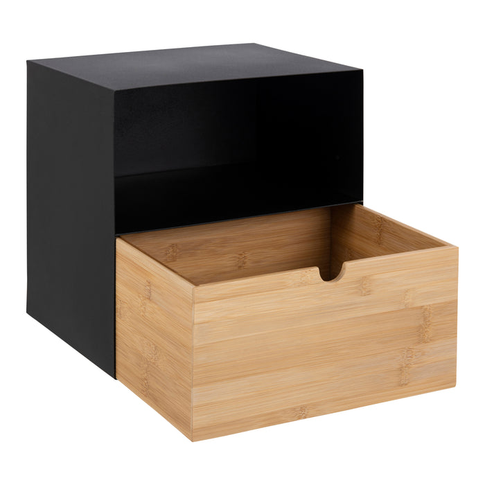 by fonQ basic Box Nachtkastje B 30 cm - Zwart/Bruin