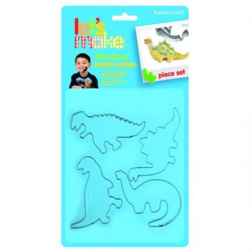 KitchenCraft - Set van 4 dinosaurus uitstekers - Let's Make | Kitchen