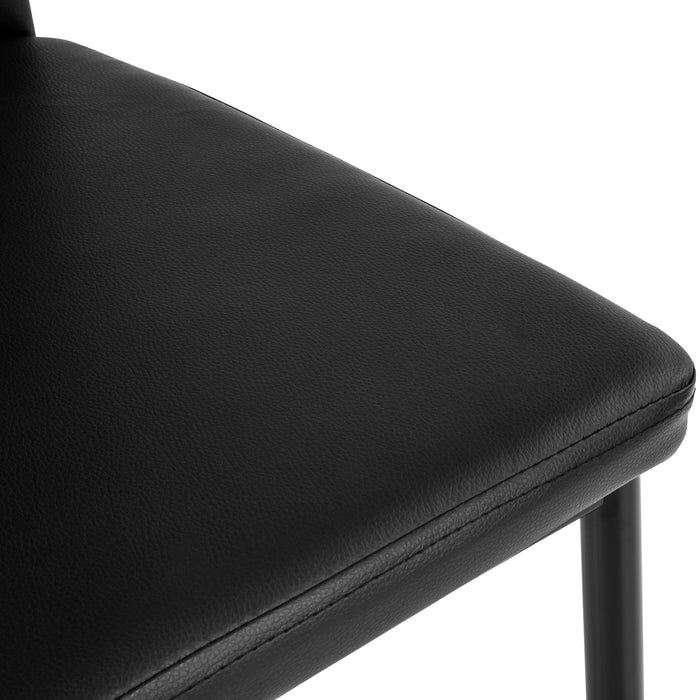 tectake® Eetkamerstoelen, kunstleer met strass steentjes - Set van 6