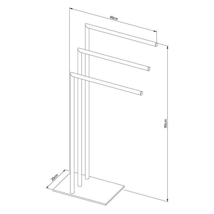 Sealskin Tube Vrijstaand 3-armig Handdoekrek - Chroom