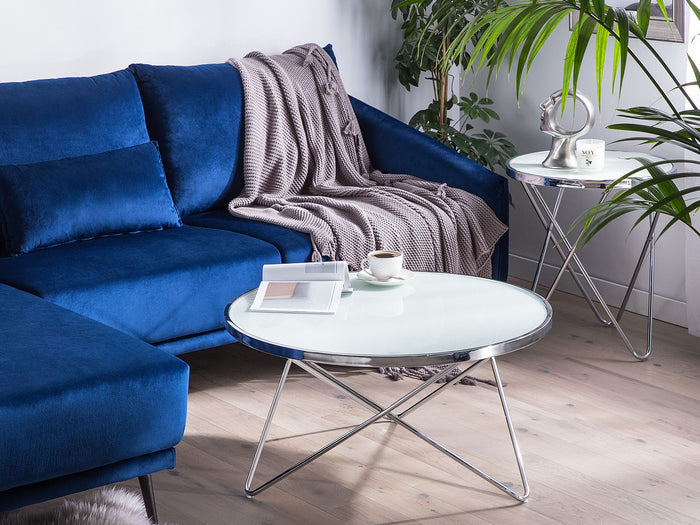 Beliani - MERIDIAN - Salontafel - Wit - Veiligheidsglas