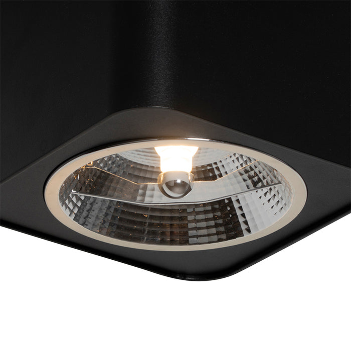 QAZQA Moderne vierkante spot zwart - Boxer