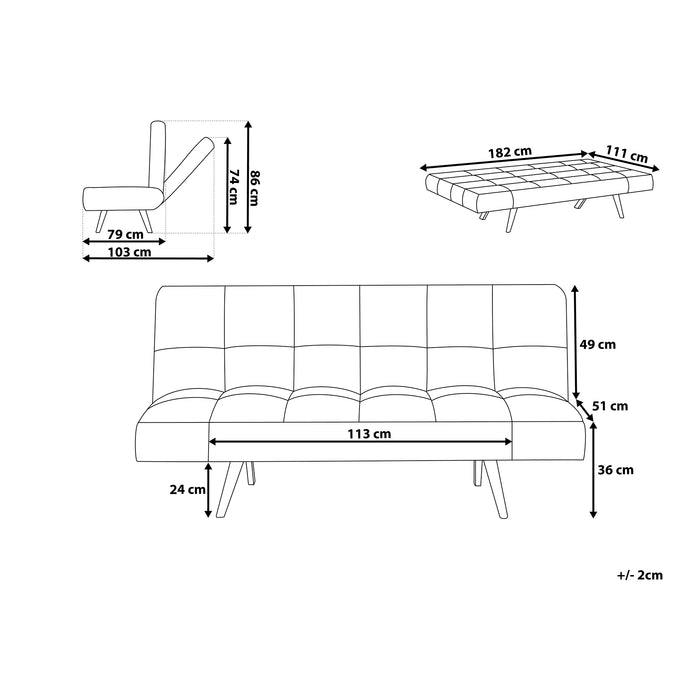 Beliani - INGARO - Slaapbank 3-zits - Beige - Polyester