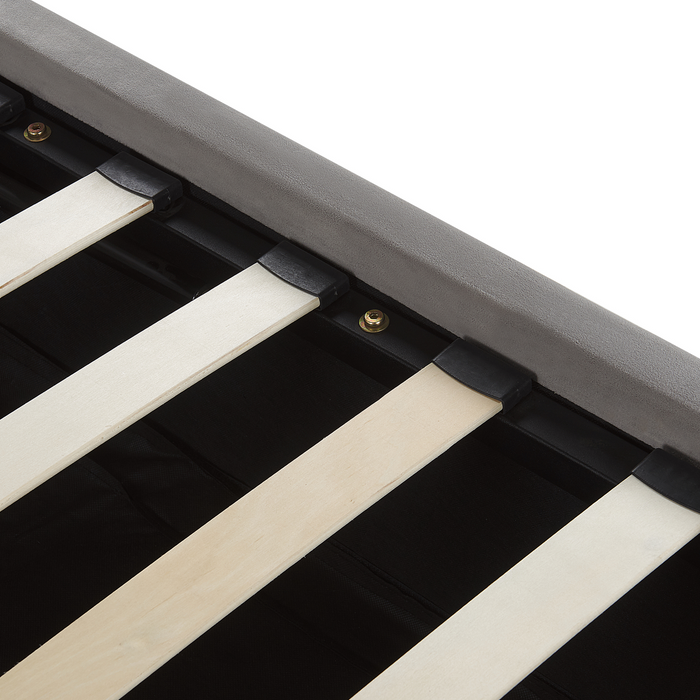 Beliani-AMIENS -Bed met opbergruimte-Grijs-180 x 200 cm-Fluweel