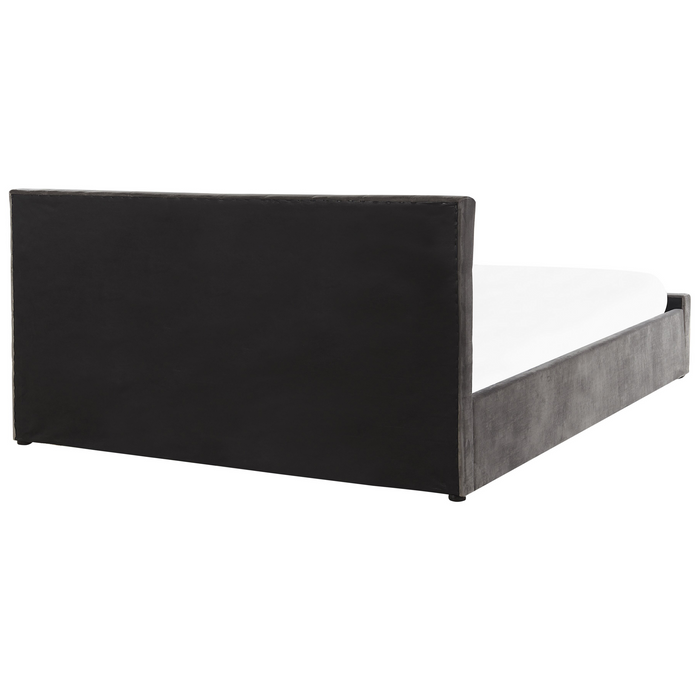 Beliani-AMIENS -Bed met opbergruimte-Grijs-180 x 200 cm-Fluweel