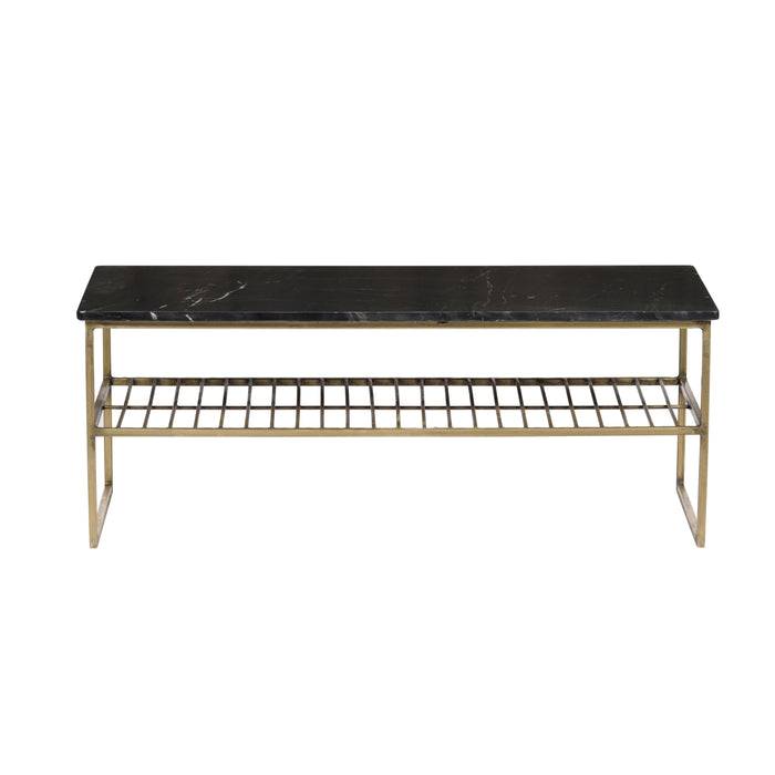 Livingfurn Salontafel Dian Marble Black Gold 90cm Marmer | Gecoat S...