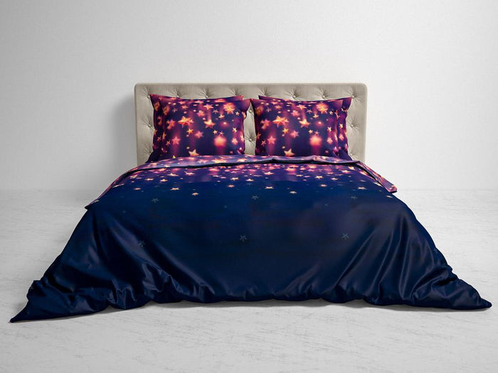 Heckett Lane Dekbedovertrek Flanel Lilou - night purple