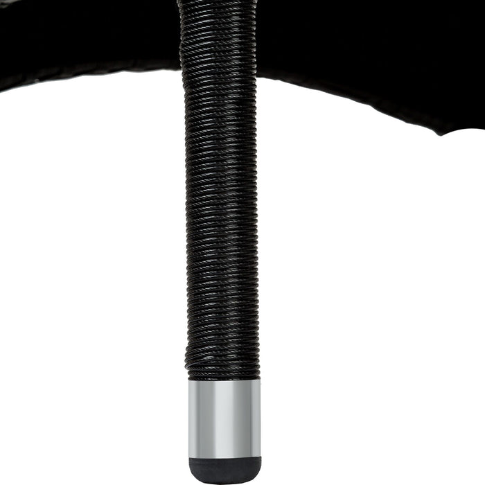 tectake® 2 Wicker tuinstoelen met 4 kussenhoezen - Zwart|Beige