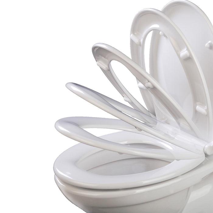 Tiger Boston Toiletbril met Deksel Duroplast - Wit / RVS Geborsteld