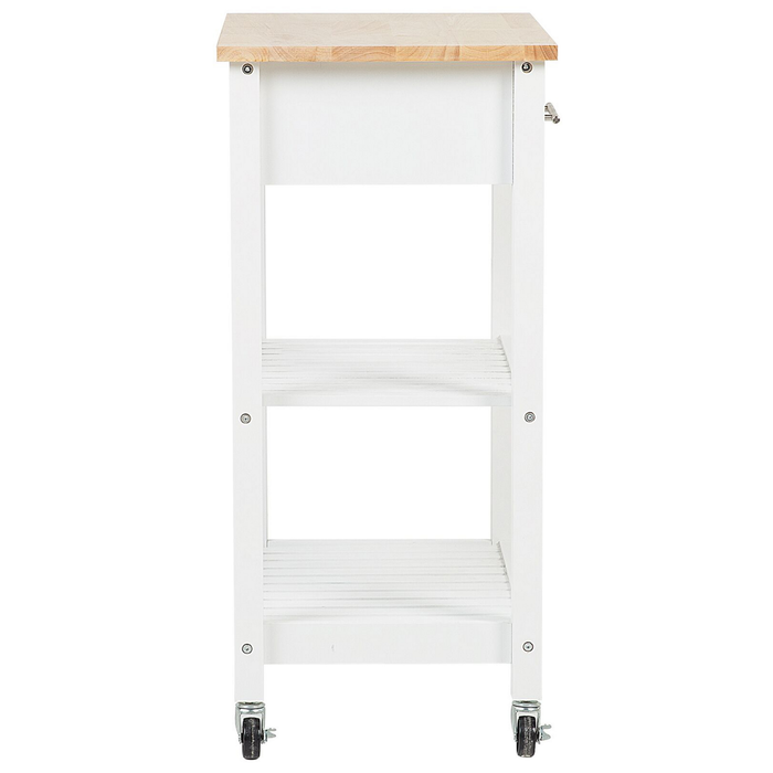 Beliani - HIUMA - Keukentrolley - Wit - Rubberhout