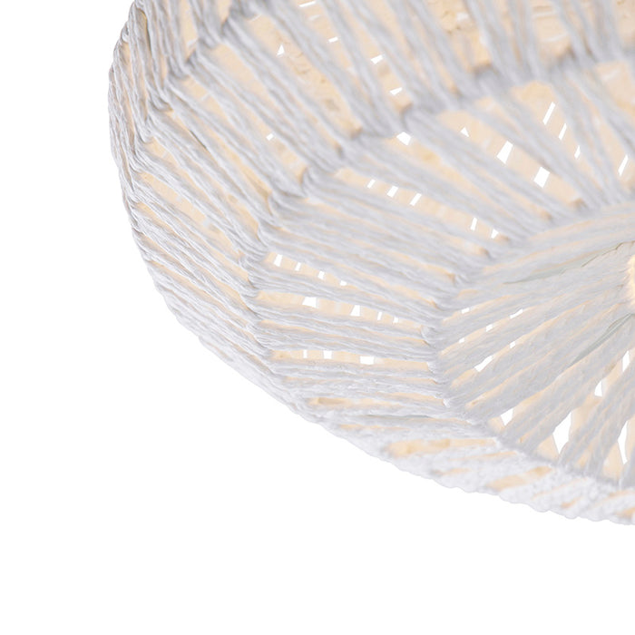 QAZQA Retro plafonnière wit touw rond - Lina