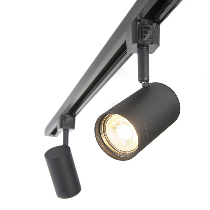 QAZQA Smart railsysteem zwart incl. 3 WiFi GU10 1-fase - Iconic Jeana