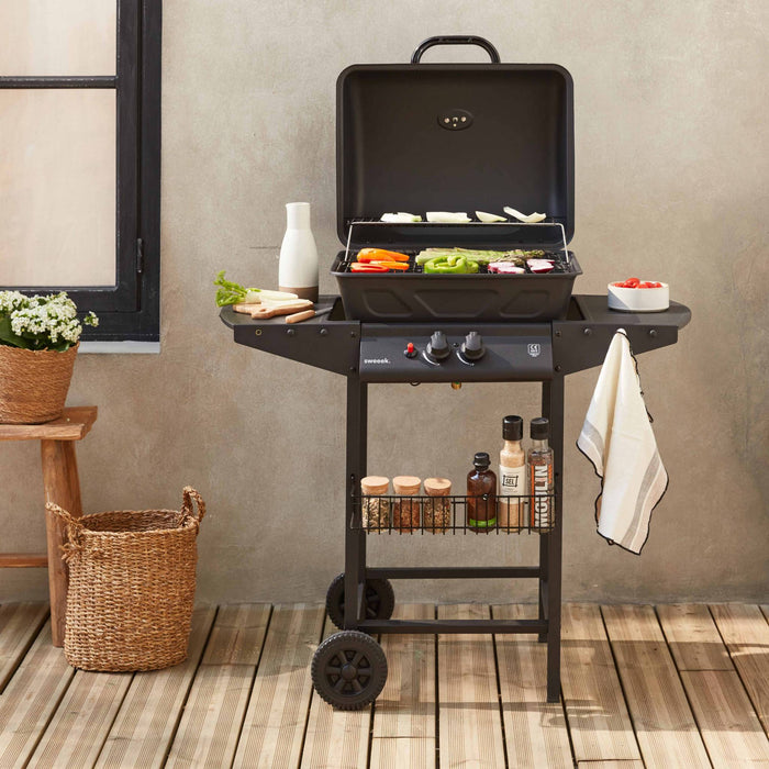 sweeek - Gasbarbecue, 2 branders met grilloppervlak 48,5x37,5cm