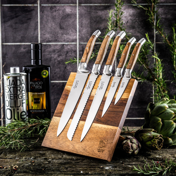 Laguiole Style de Vie Messenset 5-delig met Magnetisch Messenblok