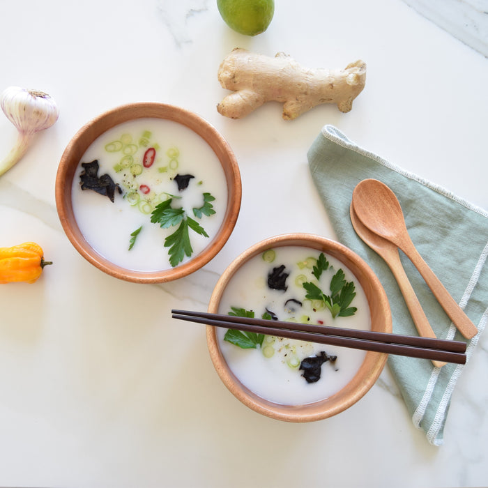 Khaya houten matcha kom - ontbijtkom - rijstkom Ø 15 cm