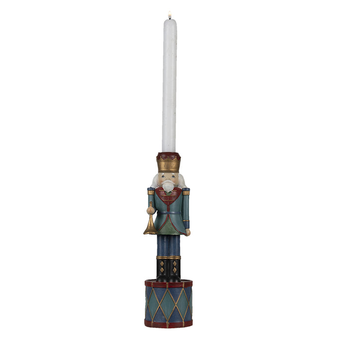 Clayre & Eef Kerstfiguur Notenkraker 26 cm Groen Blauw Kunststof