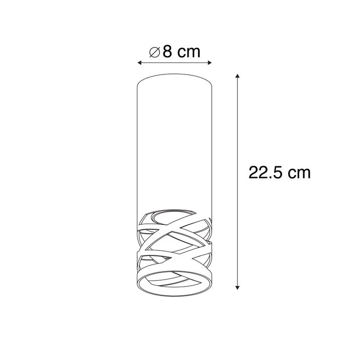 QAZQA Plafondlamp arre - Zwart - Design - D 80mm
