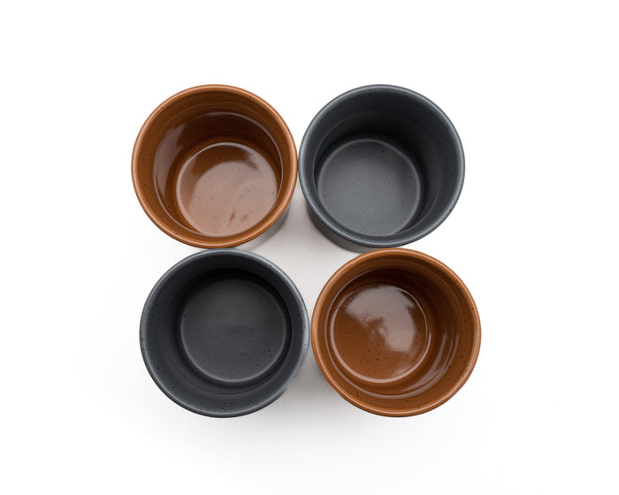 Kade 171 - Koffiekopjes - set van 4 kopjes - 150ML - bruin - grijs -