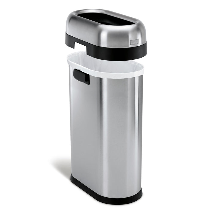 Simplehuman Afvalemmer Bullet Open Top RVS Slimline, 50 liter