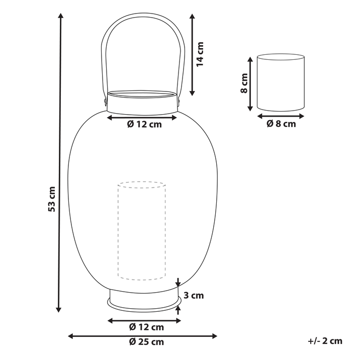 Beliani - LANTAU - Lantaarn - Goud - 30 cm - Metaal
