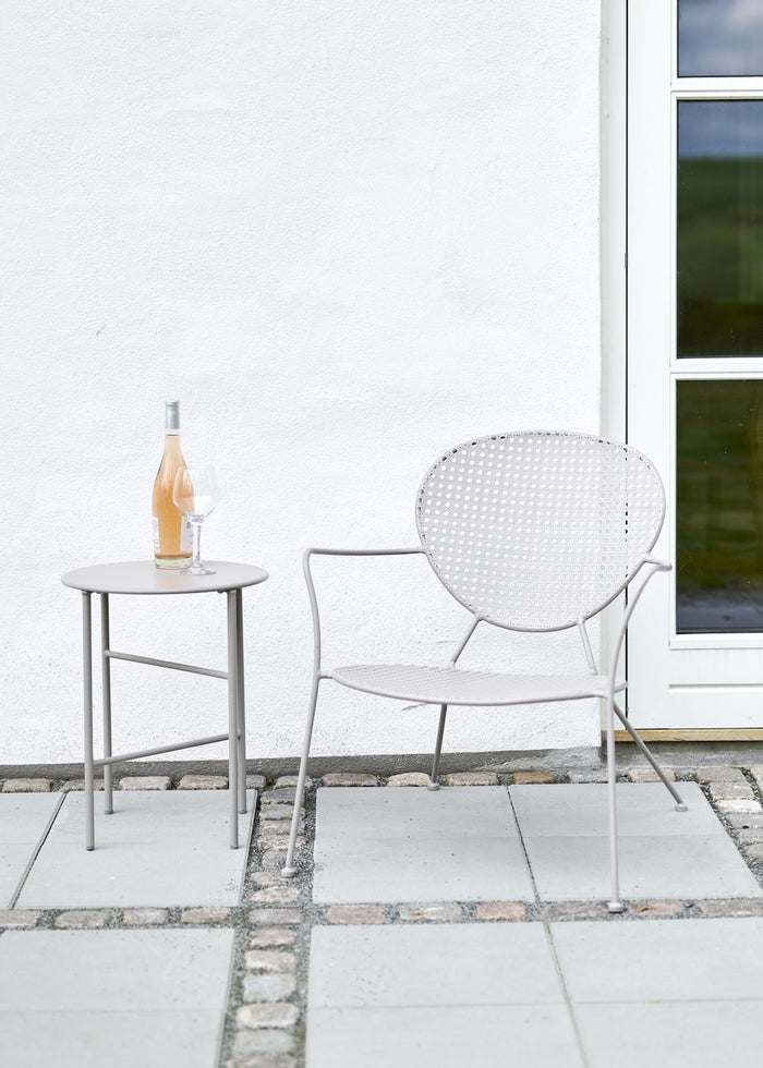 Lisomme Mila metalen tuin bijzettafel grijs - Ø 40 cm