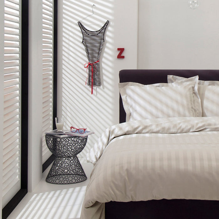 Damai Dekbedovertrek Katoen Satijn Streep Linea - ivory