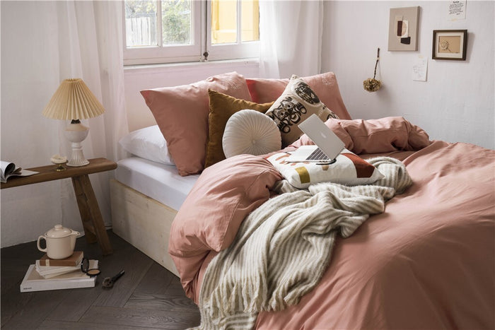 Dindi Home - Dekbedovertrek Plain Beauty - 140x220 - Terra