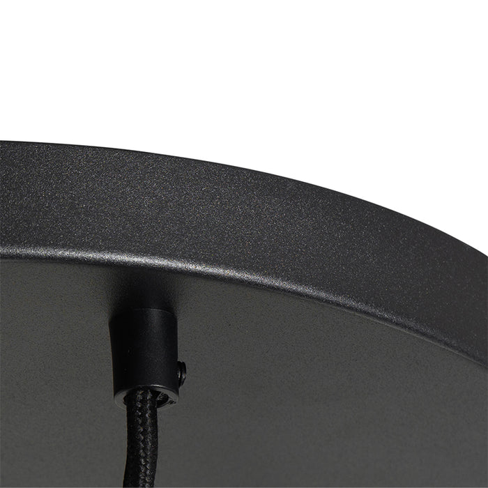 QAZQA Art deco hanglamp zwart met goud glas rond 3-lichts - pallon