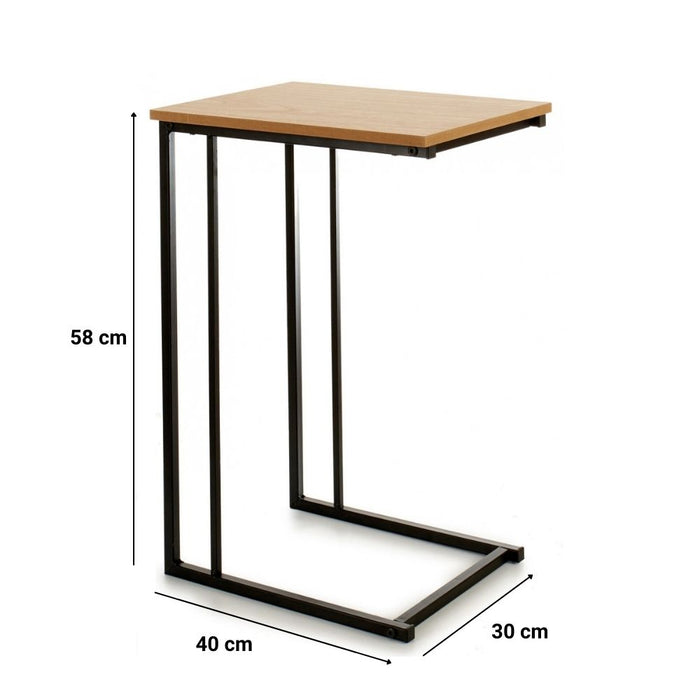 MISOU Bijzettafel Vierkant Hout Zwart 45x35x66.5 cm Bijzettafeltje...