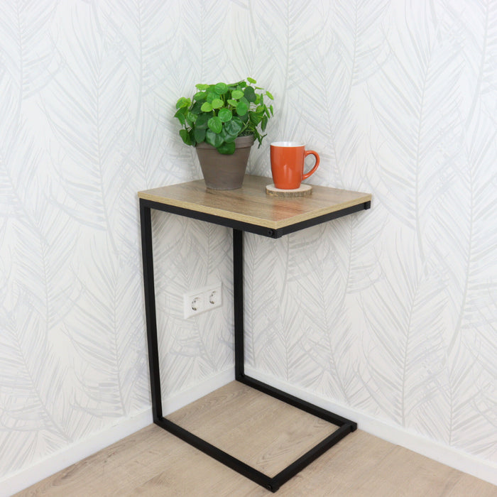 MISOU Bijzettafel Vierkant Hout Zwart 45x35x66.5 cm Bijzettafeltje...