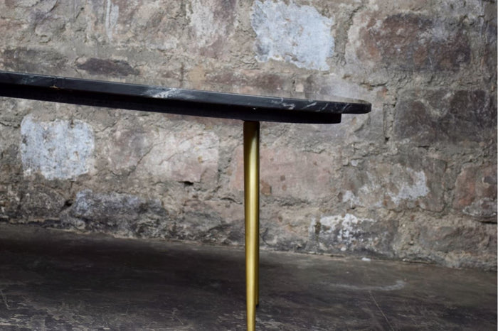 D - Livingfurn - Salontafel Organic Zwart Goud - 55x110x40 - Marmer