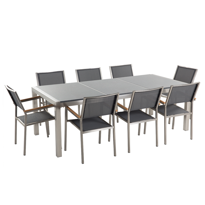 Beliani - GROSSETO - Tuinset voor 8 - Grijs - Graniet